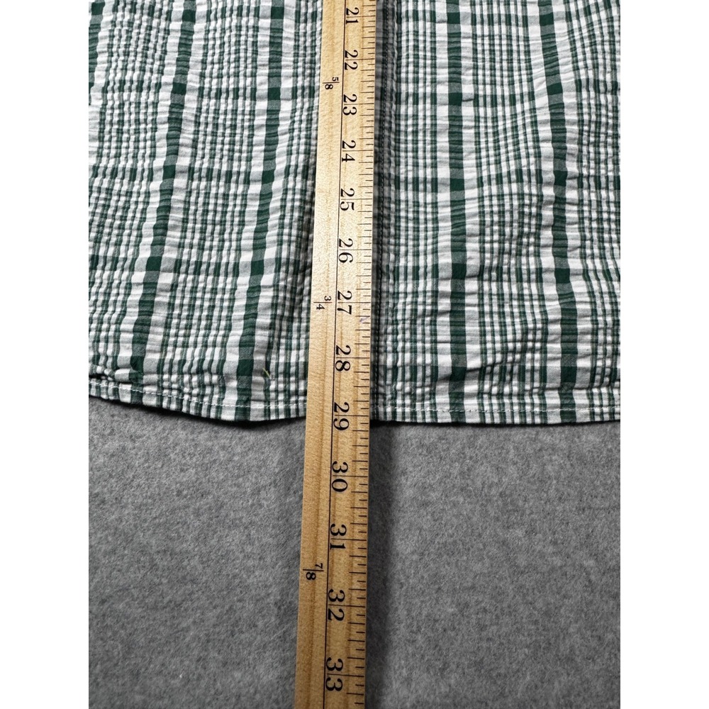 Lot of 2 Eddie Bauer Button Down Shirts Men 2XL Green Plaid Gray Good Short Slv - Picture 7 of 16